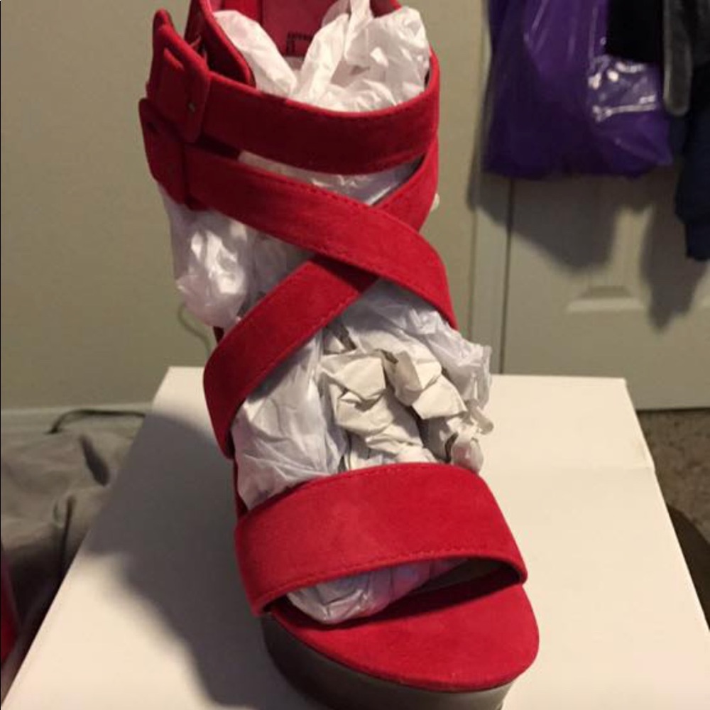 Brand New Shoes Size 8 1/2.  Red And Black pair